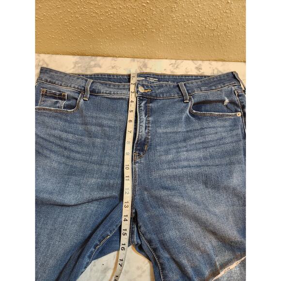 Old Navy Women's Blue Solid High Rise Distressed Pop Icon Skinny Jeans Size 18 - Picture 6 of 7